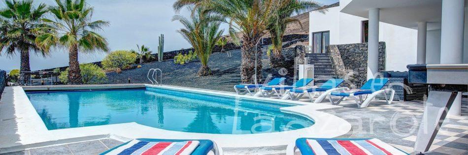 Alquiler Villa Rodea, Lanzarote - Terraza y piscina